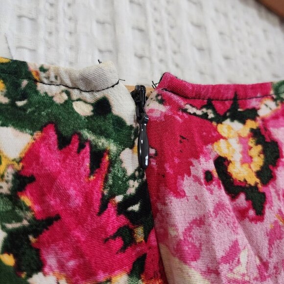 H&M Women's Floral Patterned Midi Flowy Dress in Pink and Cream Size Medium - Picture 13 of 16